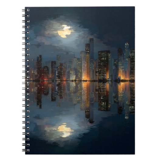 Carnet de réflexion Skyline Ville Lune (Devant)