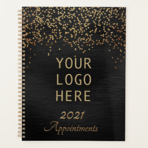 Carnet de rendez-vous 2022 Elégant Black Gold Log