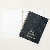 Carnet de rendez-vous 2023, Grey With Gold Planner (Devant avec enveloppe)