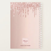 carnet de rendez-vous 2025 rose or rose gouttes (Dos)