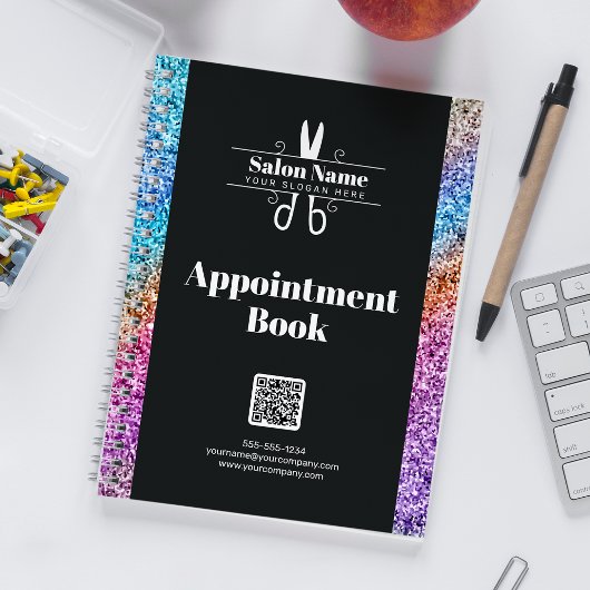 Carnet de Rendez-vous de Coiffeur Moderne Pailleté
