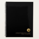 Carnet de rendez-vous minimal en or brossé noir (Devant)