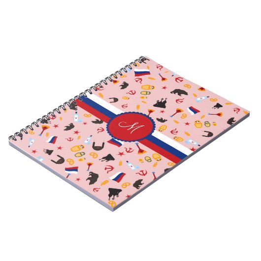 Carnet De Russie avec le monogramme de Russe d'amour (Côté gauche)