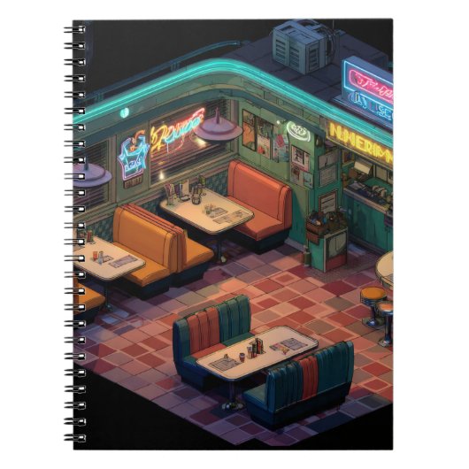 Carnet de scène Neon Retro Pixel Diner (Devant)