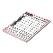 carnet de score de bunco (Tourné)