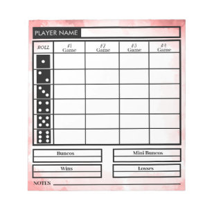 carnet de score de bunco