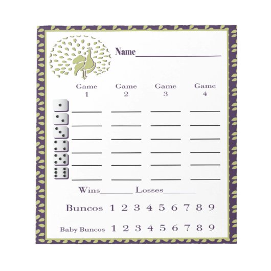 carnet de score de bunco - feuille de score de bun (Devant)