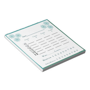 carnet de score de bunco - fleurs