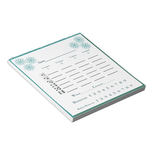 carnet de score de bunco - fleurs (Incliné)