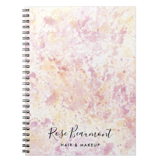 Carnet de script de couleur rose jaune moderne (Devant)