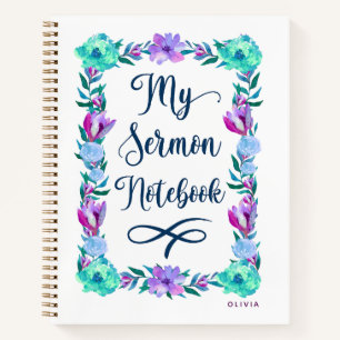 Carnet de sermon floral aquarelle
