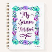 Carnet de sermon floral aquarelle (Devant)