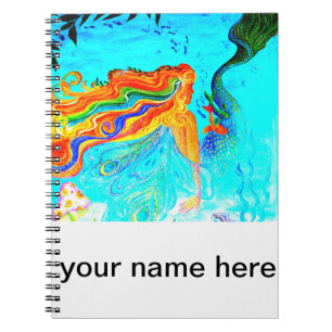 carnet de sirène de cheveux d'arc-en-ciel