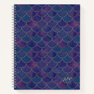 Carnet de sirène de monogramme violet foncé
