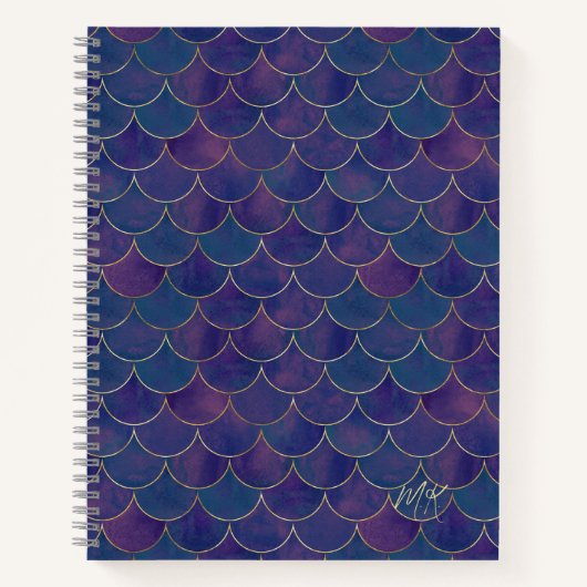 Carnet de sirène de monogramme violet foncé (Devant)