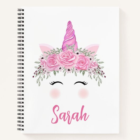 Carnet De Sketchbook Unicorn Personnalisé Avec Nom (Devant)