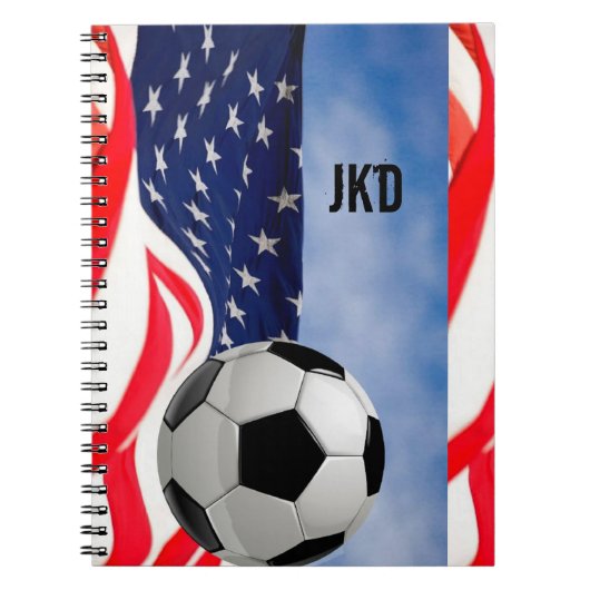 CARNET de soccer USA avec votre Monogramme (Devant)