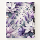 carnet de spirale à motif floral de bactéries viol (Dos)