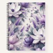 carnet de spirale à motif floral de bactéries viol (Devant)