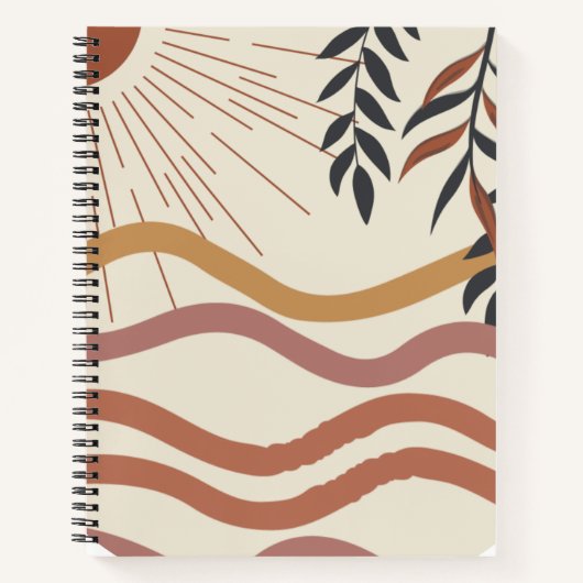 Carnet de spirale Boho Chic | Conception Motif art (Devant)