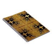 Carnet de spirale de croix fractées dorées (Côté Droit)