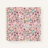 Carnet de spirale drôles de dessins animés. (Devant)