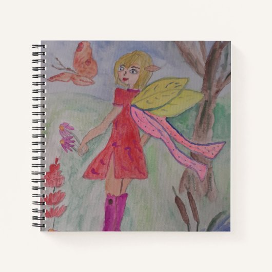 Carnet de spirale fée papillon (Devant)