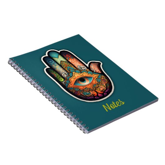 Carnet de spirale main Hamsa (Côté Droit)