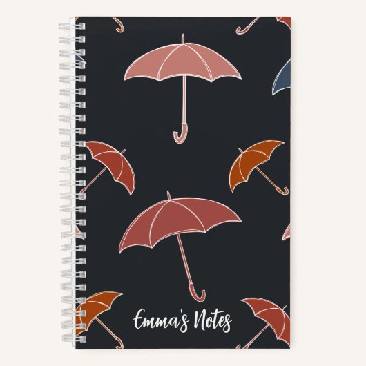 Carnet de spirale parapluie | carnet d'automne mig (Recto)