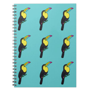 Carnet de spirale tropicale Turquoise Toucan