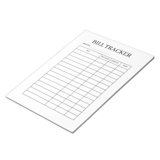 Carnet de suivi de paiement de facture simple (Incliné)