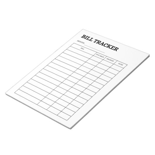 Carnet de suivi des factures mensuelles (Incliné)