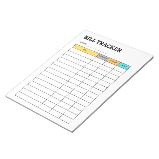 Carnet de suivi des factures mensuelles (Incliné)