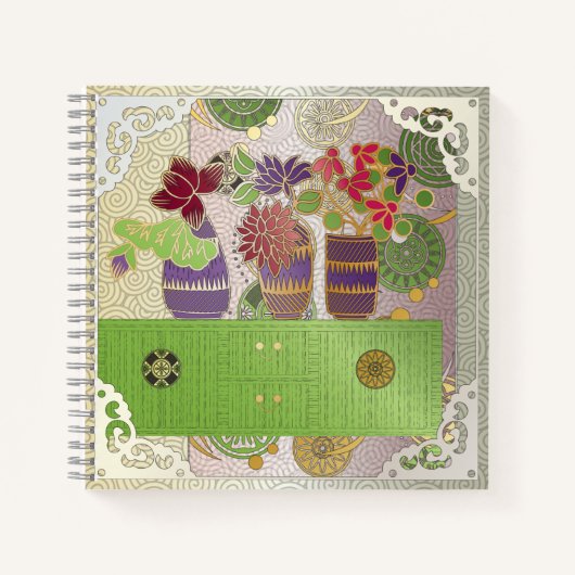 Carnet de table verte Mah Jongg (Devant)