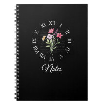 Carnet de temps Floral & Black Book