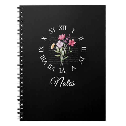 Carnet de temps Floral & Black Book (Devant)