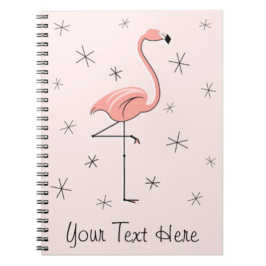 carnet de texte rose Flamant rose (Devant)