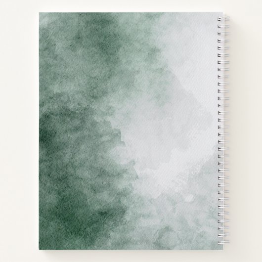Carnet de texture d'aquarelle verte (Dos)