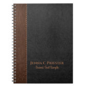 Carnet De Texture En Cuir Noir Et Brown Faux (Devant)