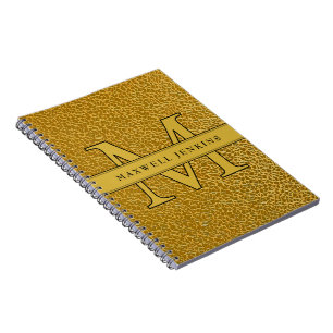 Carnet de texture or avec monogramme et nom