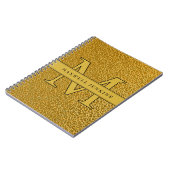 Carnet de texture or avec monogramme et nom (Côté gauche)