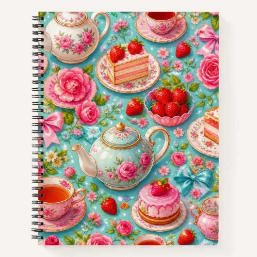 Carnet de thé à la rose rose et à la fraise (Devant)