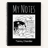 Carnet de thème de l'espace avec le nom du proprié (Devant)