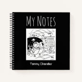 Carnet de thème de l'espace avec le nom du proprié (Devant)