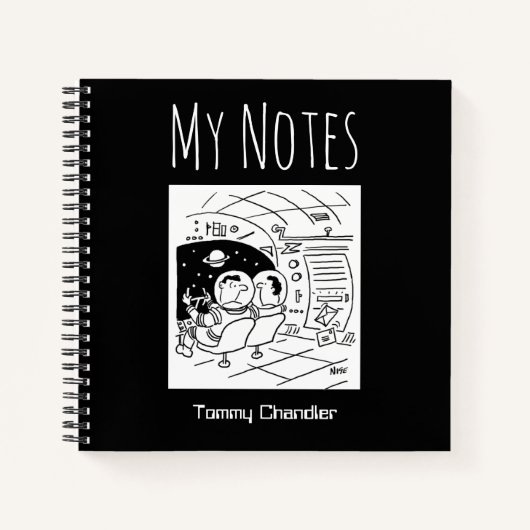 Carnet de thème de l'espace avec le nom du proprié (Devant)