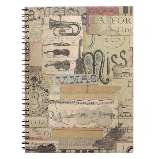 carnet de thème de musique de motif de note de (Devant)