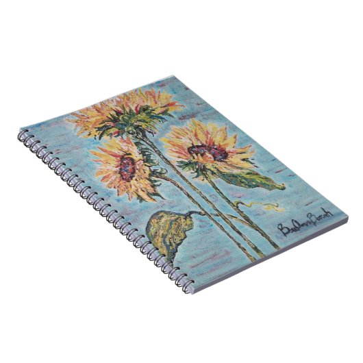 Carnet de tournesols peints (Côté Droit)