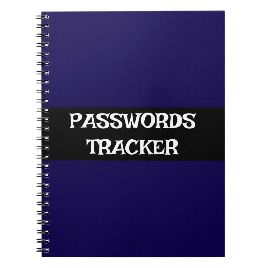 Carnet DE TRACKER MOTS DE PASSE personnalisables (Devant)