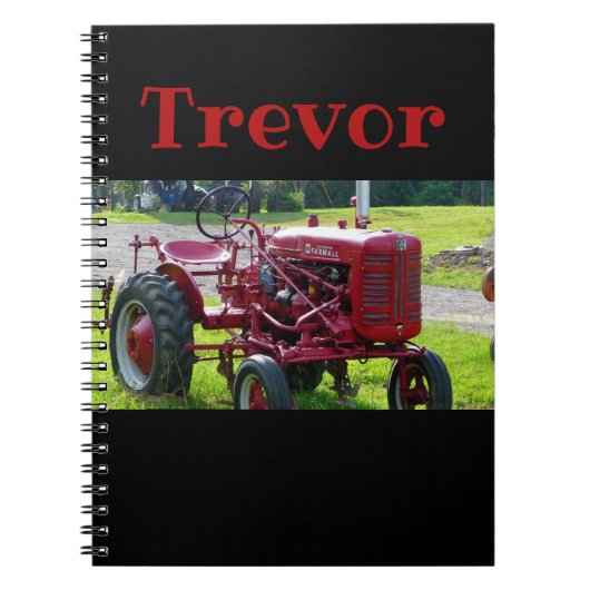 Carnet de tracteur rouge personnalisé (Devant)