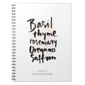 Carnet de typographie de brosse Herbes (Devant)